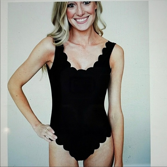 Other - NWOT Black scalloped one piece
